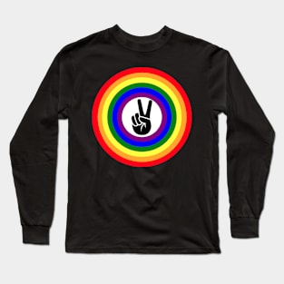 Gay Pride Peace Shield Long Sleeve T-Shirt